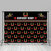 Lofaris Red Rose Horse Repeat Kentucky Derby Party Backdrop